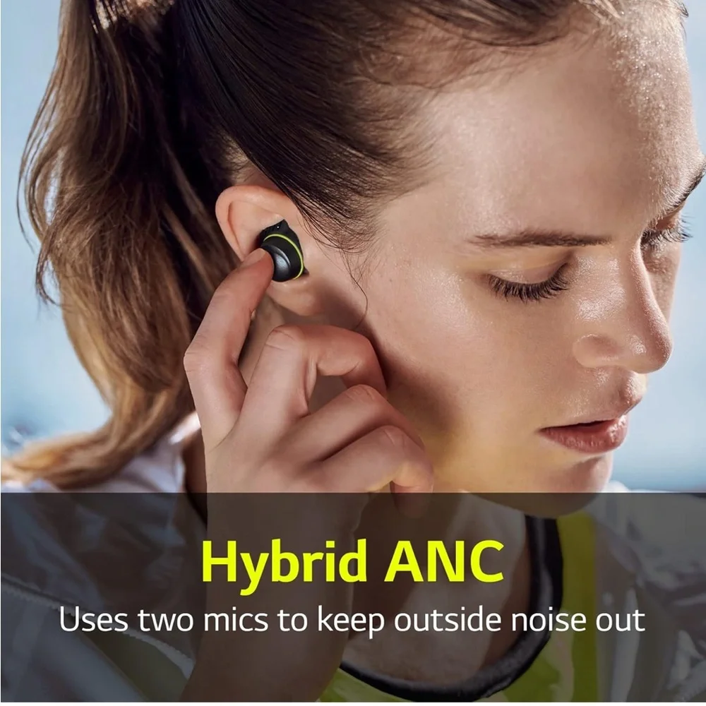LG Wireless Earbuds with Meridian - Black and Yellow
